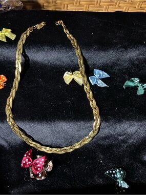 Gold Braided Rope Chain Necklace - Women Jewelry